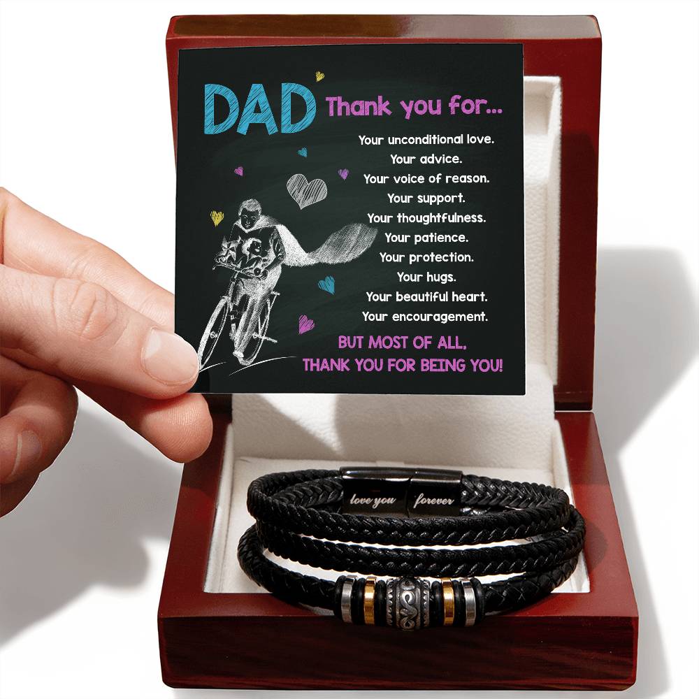 For Being You - Vegan Leather Bracelet For Dad
