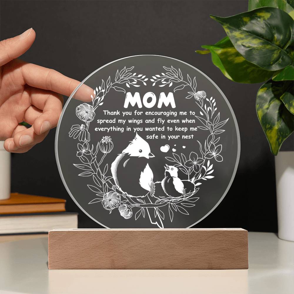 Keep Me Safe - Circle Acrylic Display Centerpiece For Mom
