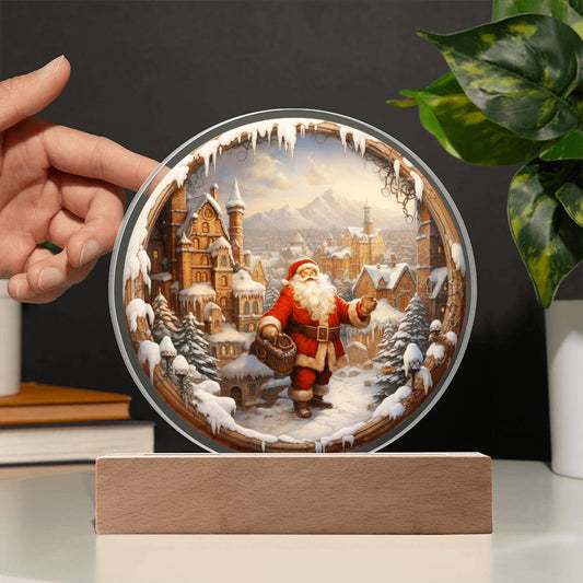 Santa Claus In Town - Christmas-Themed Acrylic Display Centerpiece