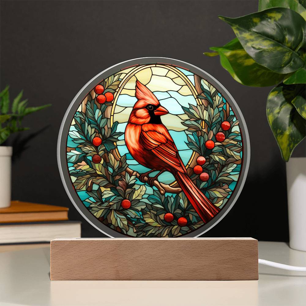 Cardinal Bird - Christmas-Themed Acrylic Display Centerpiece