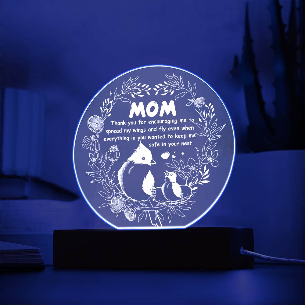 Keep Me Safe - Circle Acrylic Display Centerpiece For Mom
