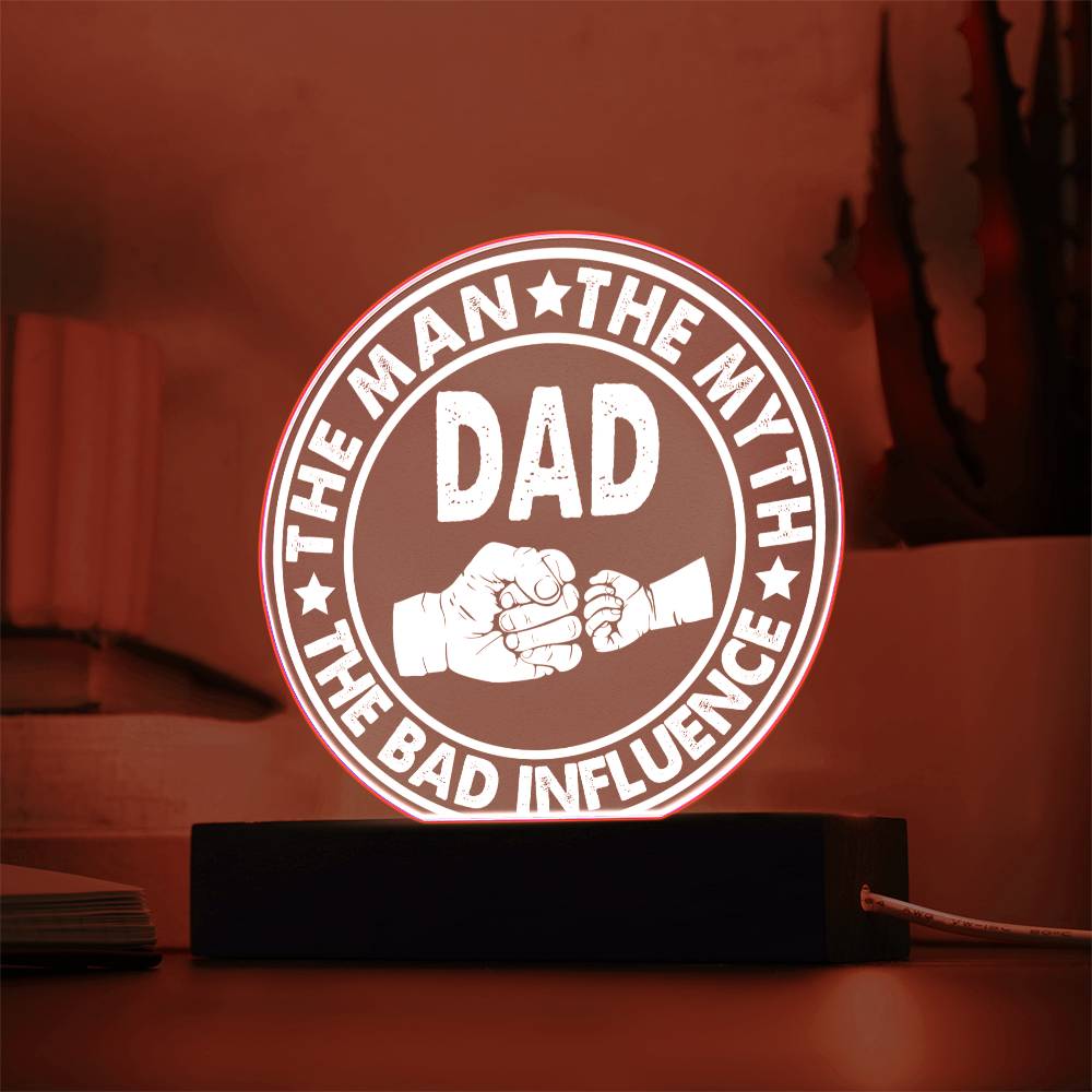 The Man - Circle Acrylic Display Centerpiece For Dad