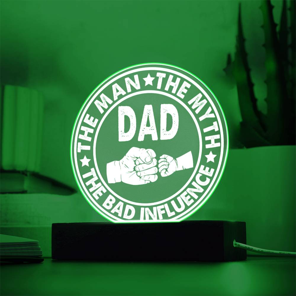The Man - Circle Acrylic Display Centerpiece For Dad