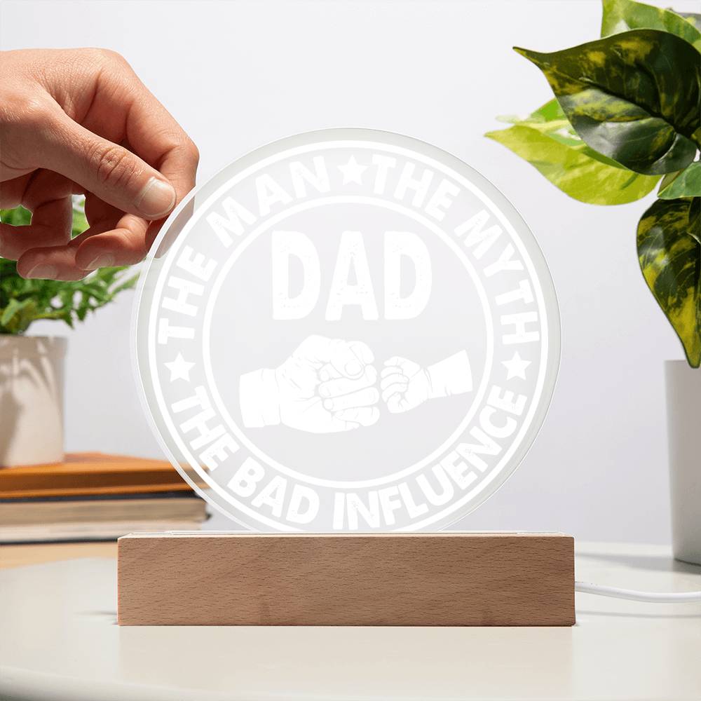 The Man - Circle Acrylic Display Centerpiece For Dad