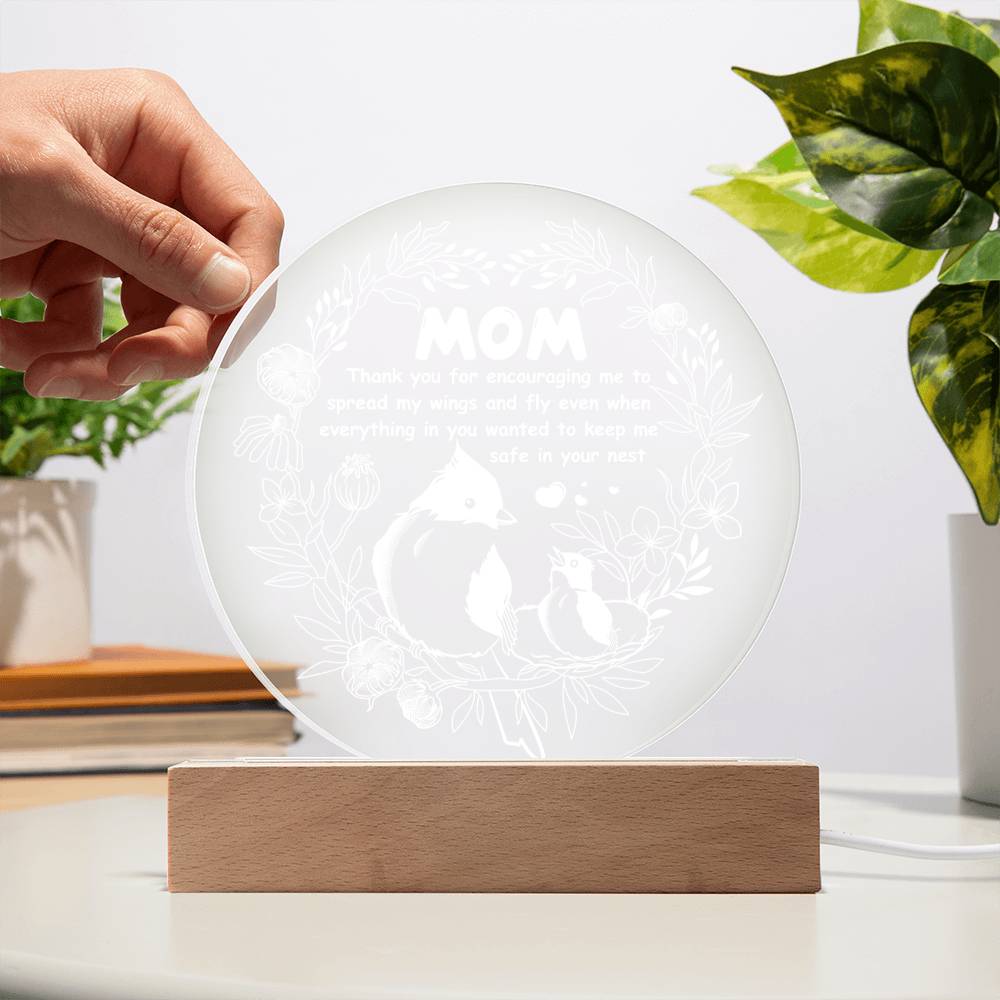 Keep Me Safe - Circle Acrylic Display Centerpiece For Mom