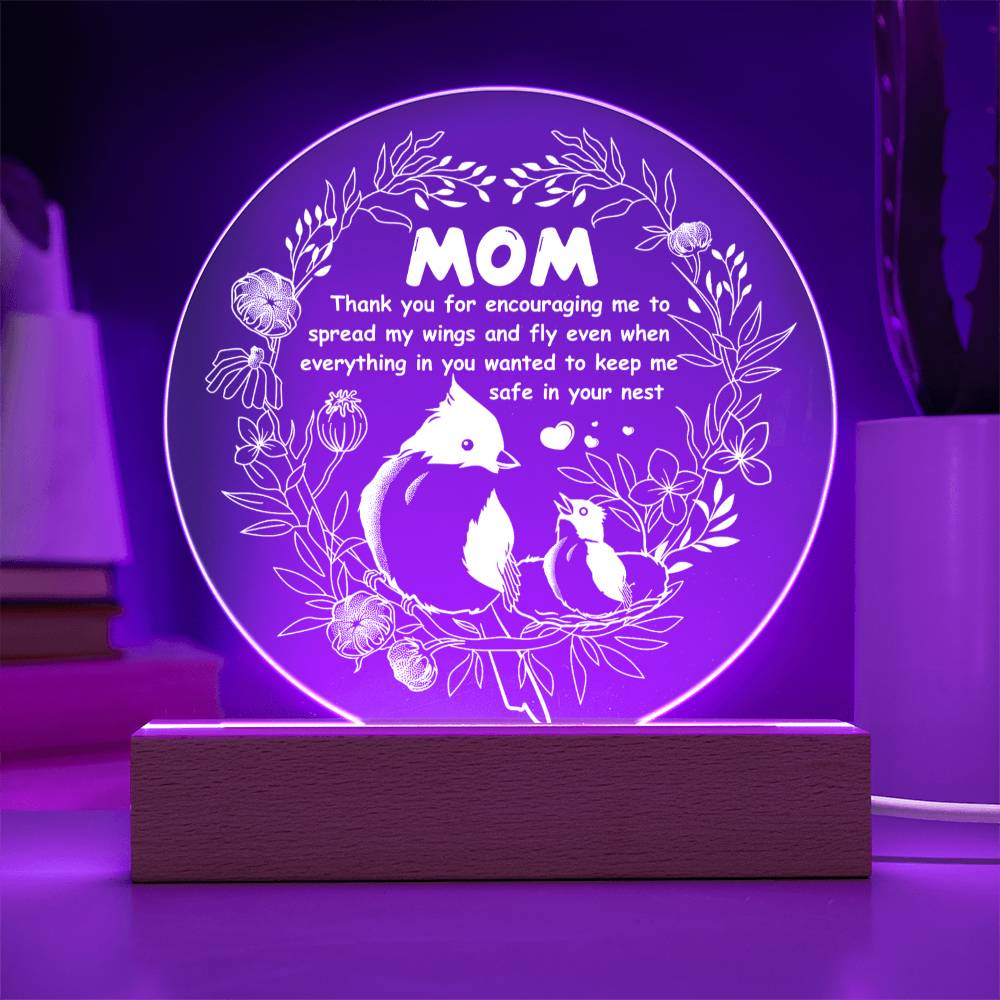 Keep Me Safe - Circle Acrylic Display Centerpiece For Mom
