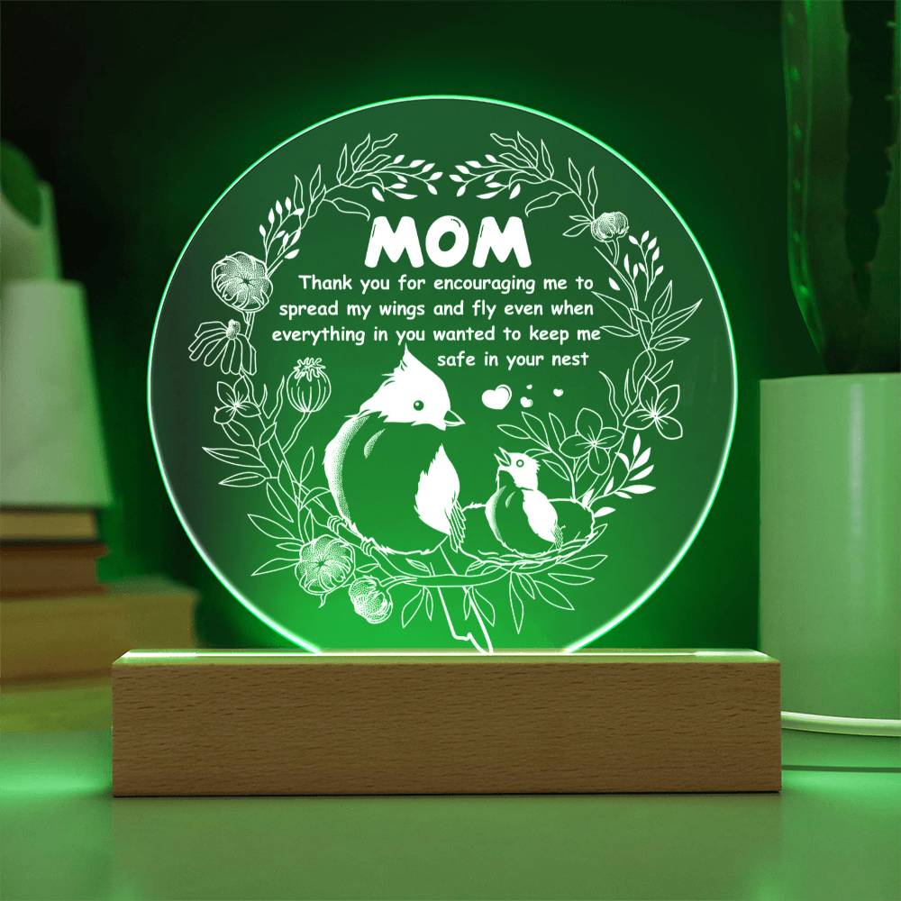 Keep Me Safe - Circle Acrylic Display Centerpiece For Mom