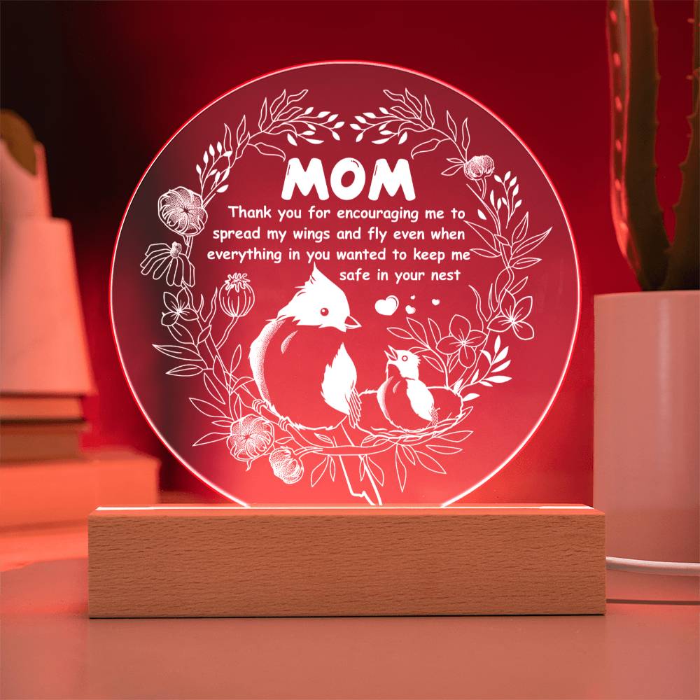 Keep Me Safe - Circle Acrylic Display Centerpiece For Mom