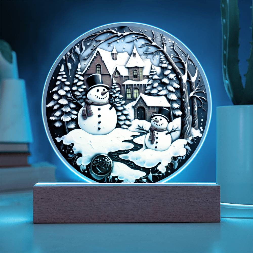 Twin Snowman - Christmas-Themed Acrylic Display Centerpiece