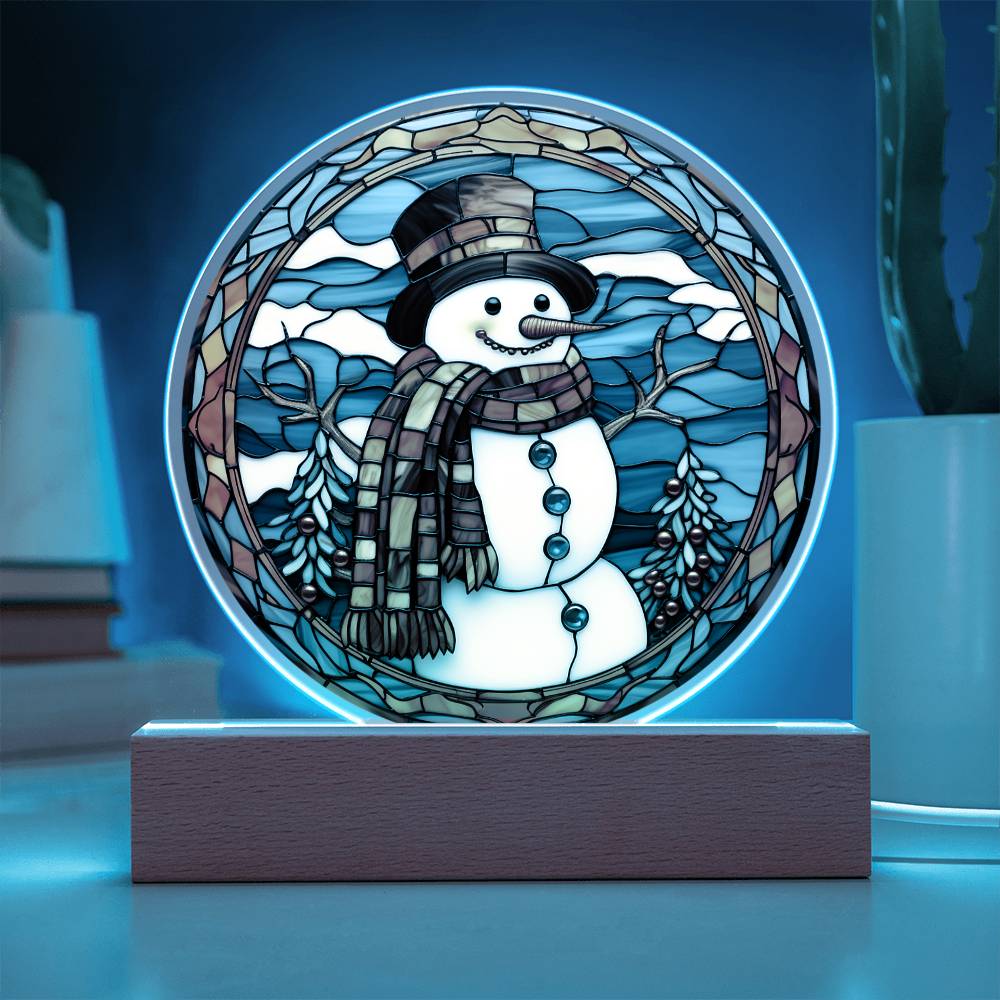 Cheerful Snowman - Christmas-Themed Acrylic Display Centerpiece