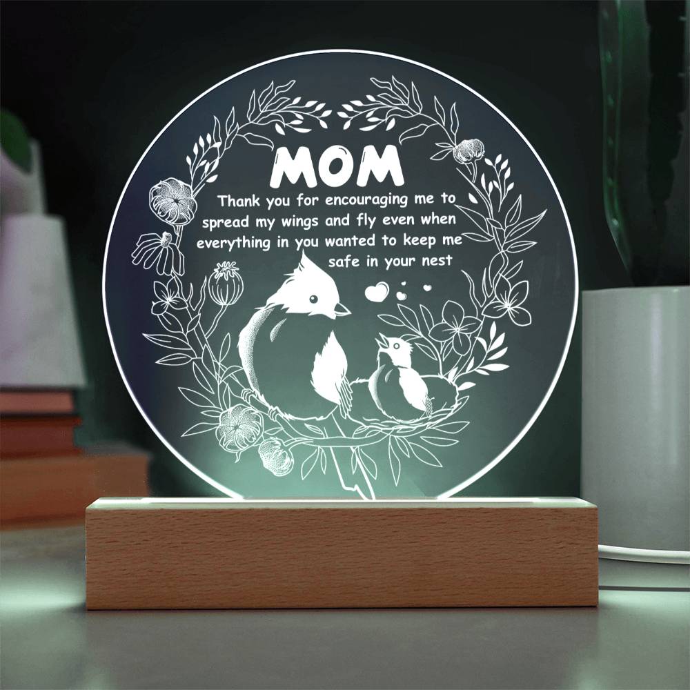 Keep Me Safe - Circle Acrylic Display Centerpiece For Mom