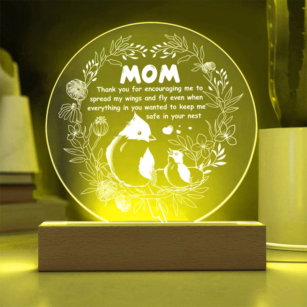 Keep Me Safe - Circle Acrylic Display Centerpiece For Mom