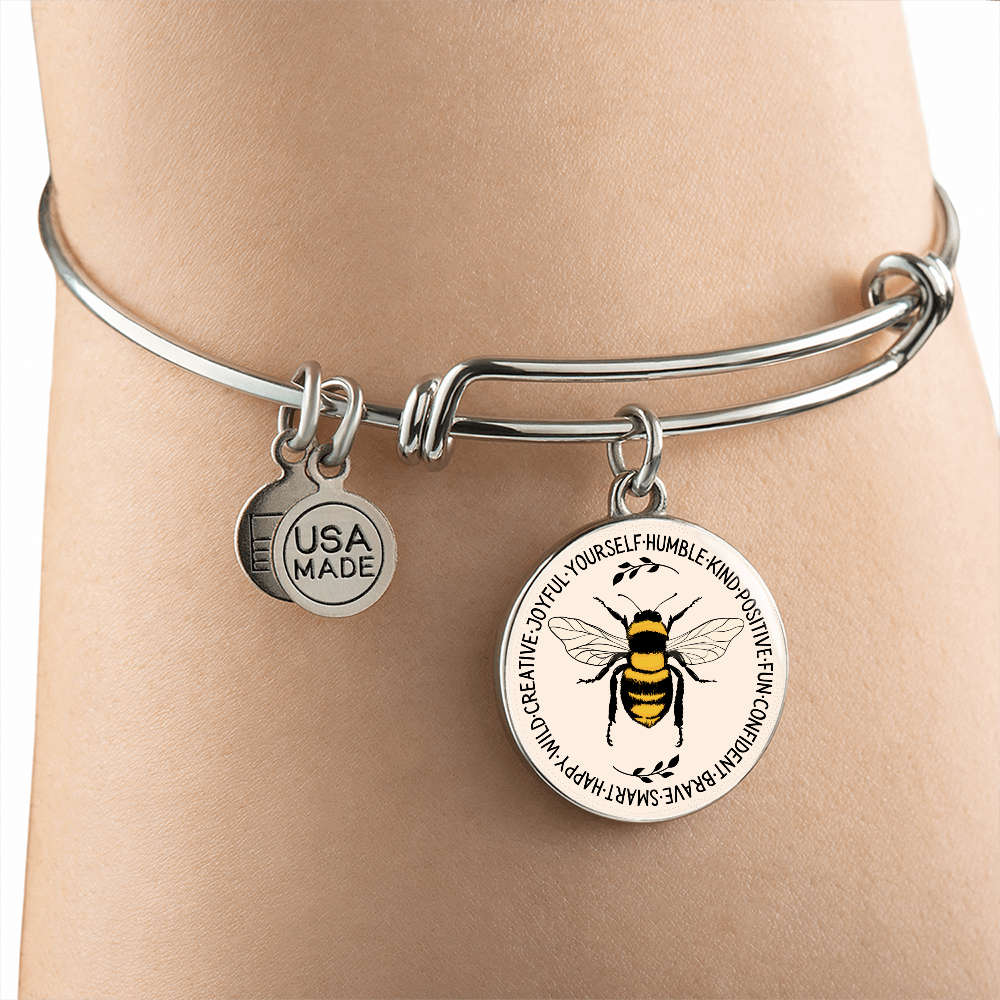 "Bee Something" Inspirational Graphic Bangle