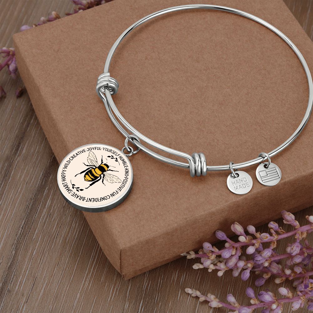 "Bee Something" Inspirational Graphic Bangle