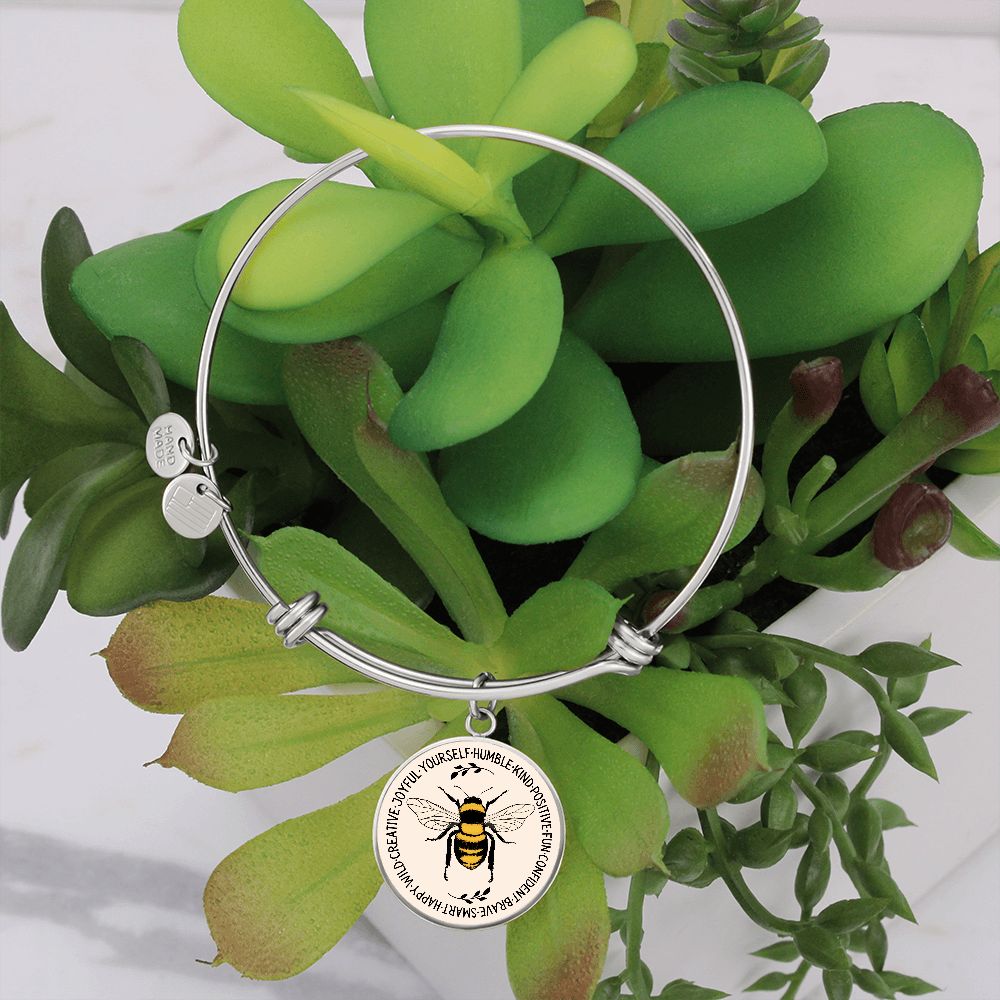 "Bee Something" Inspirational Graphic Bangle