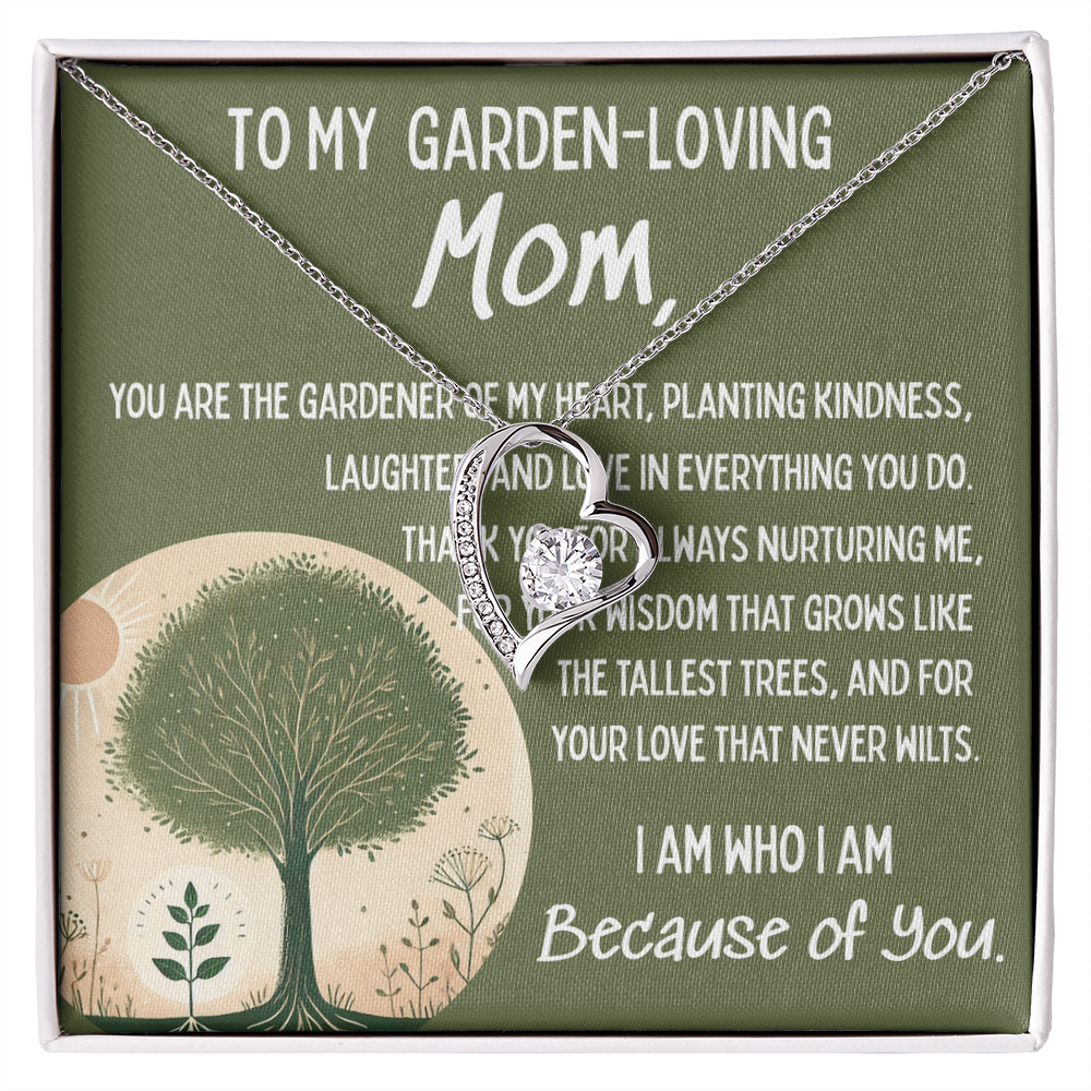 To My Garden-Loving Mom โ Forever Love Necklace with Heartfelt Message