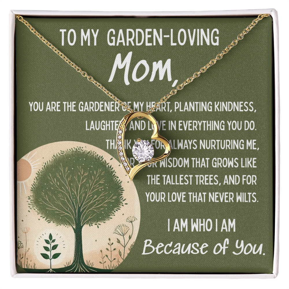 To My Garden-Loving Mom โ Forever Love Necklace with Heartfelt Message