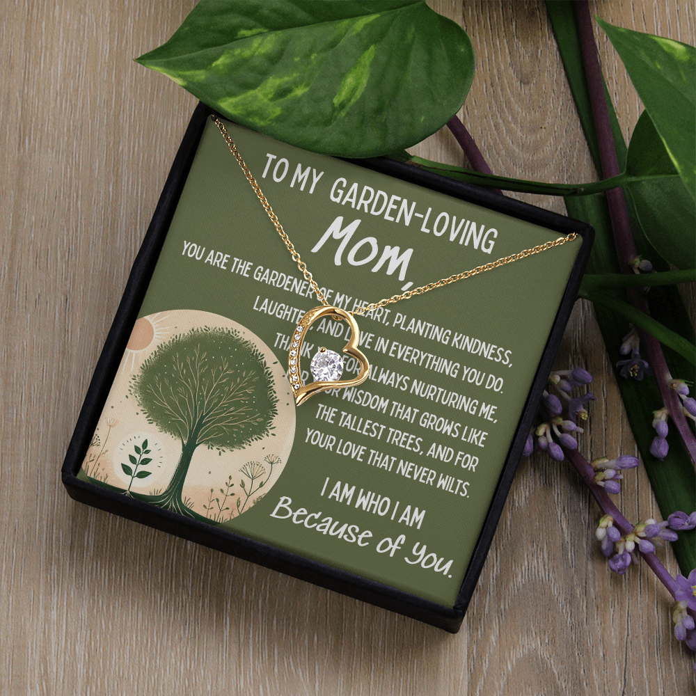 To My Garden-Loving Mom โ Forever Love Necklace with Heartfelt Message