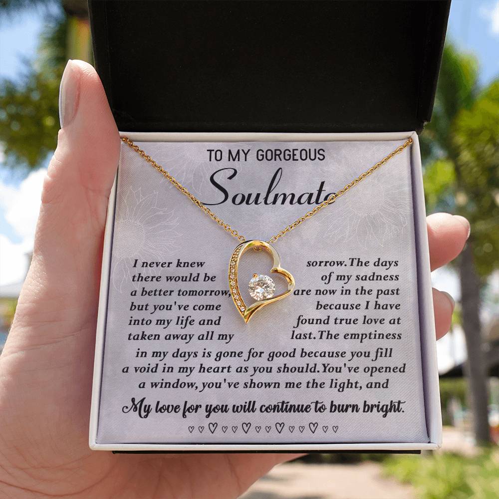 My Love For You Will Continue To Burn Bright - Forever Love Necklace For Soulmate