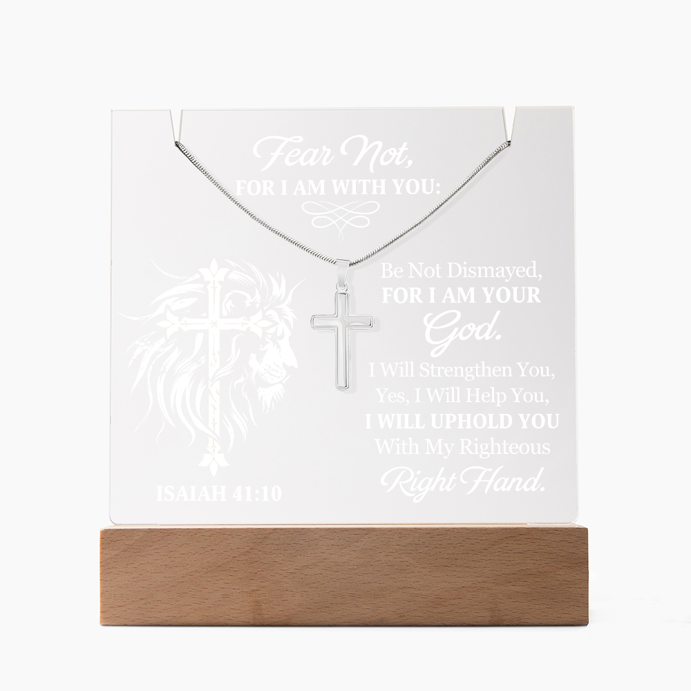 Faith & Light Keepsake Collection (Acrylic Plaque & Unisex Artisan Cross Necklace Bundle)