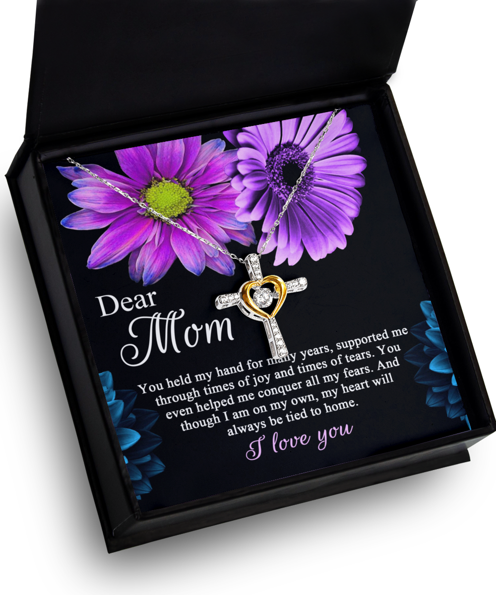 Always Tied To Home - Dancing Cross Necklace For Mom