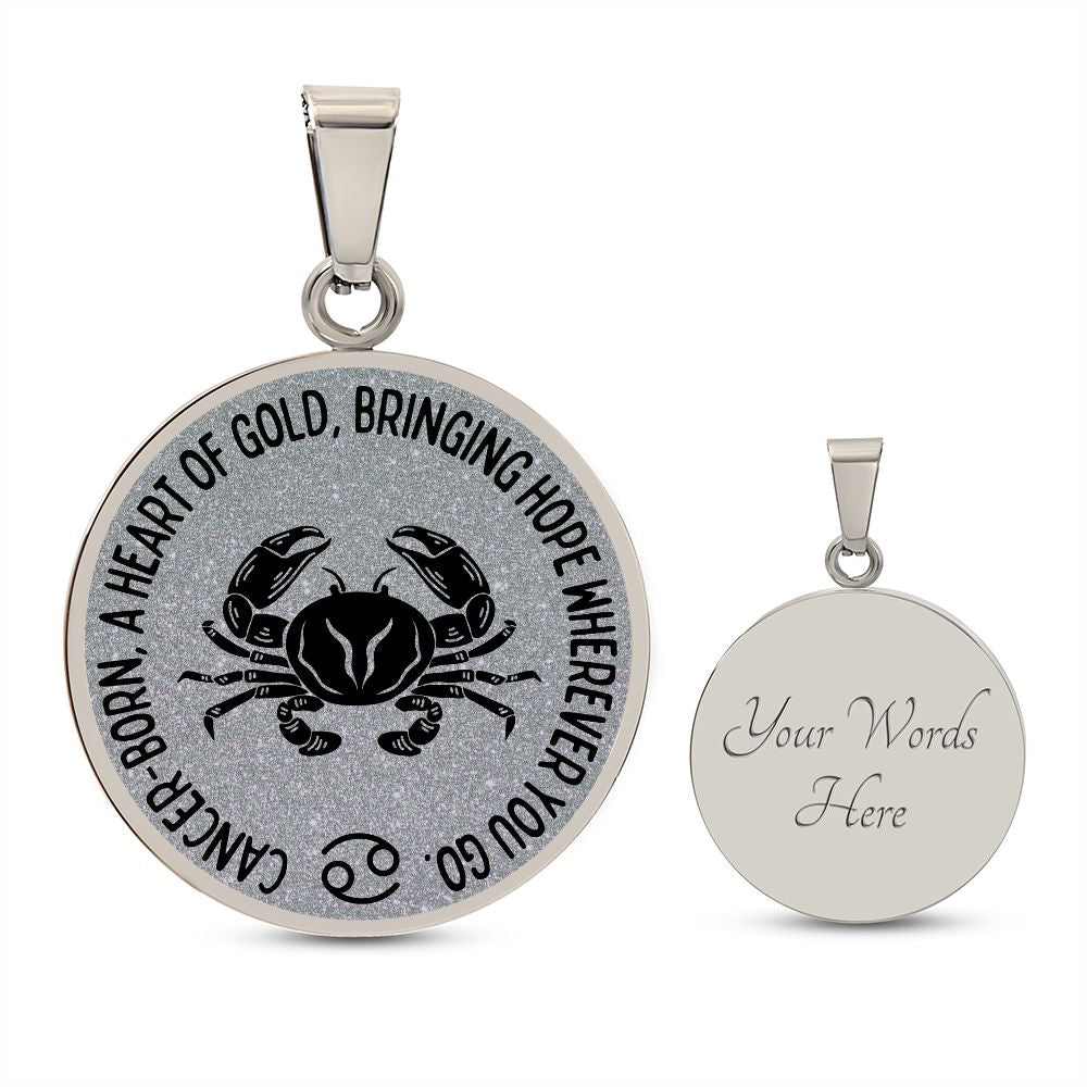 Cancer Heart Of Gold Graphic Pendant Necklace