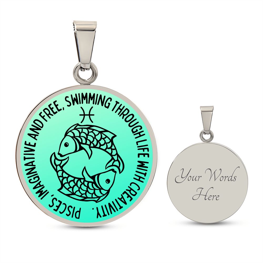 Pisces Imaginative And Free Graphic Pendant Necklace