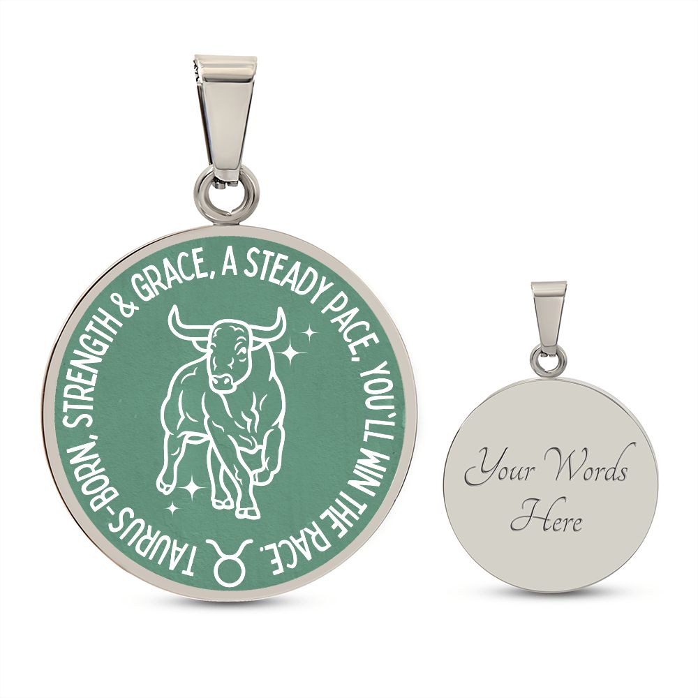 Taurus You'll Win The Race Graphic Necklace