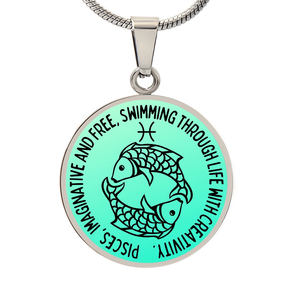 Pisces Imaginative And Free Graphic Pendant Necklace