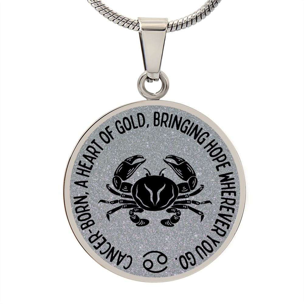 Cancer Heart Of Gold Graphic Pendant Necklace