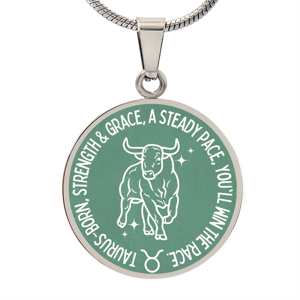 Taurus You'll Win The Race Graphic Necklace