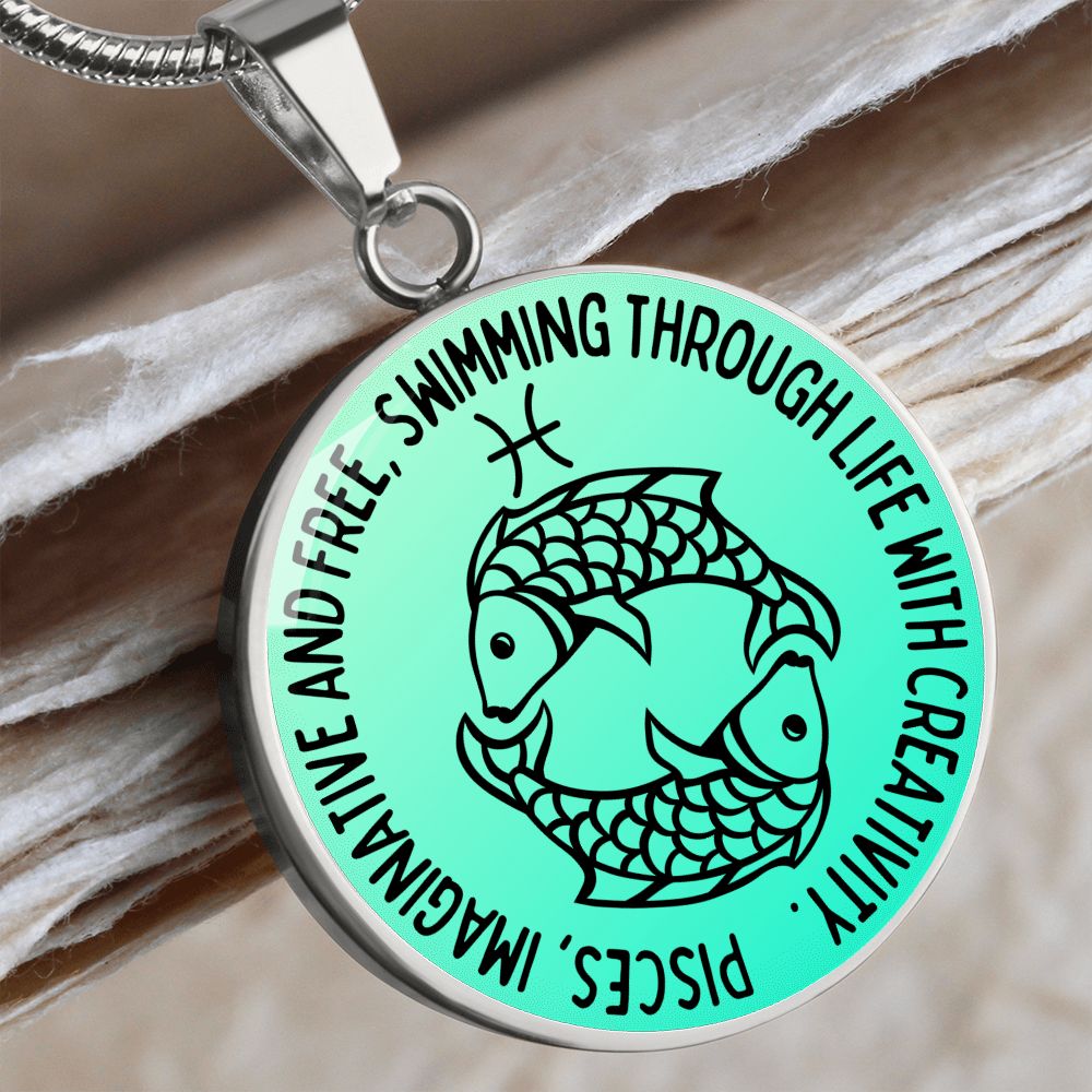 Pisces Imaginative And Free Graphic Pendant Necklace