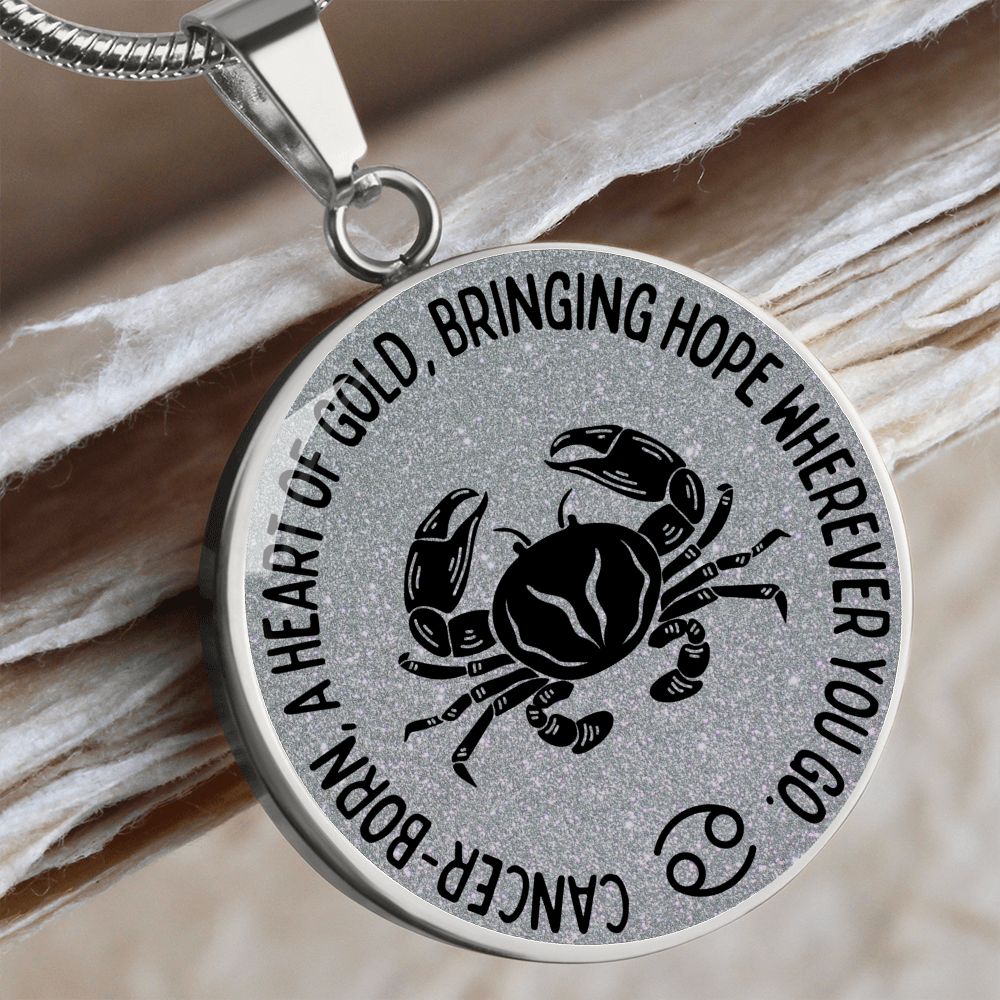 Cancer Heart Of Gold Graphic Pendant Necklace