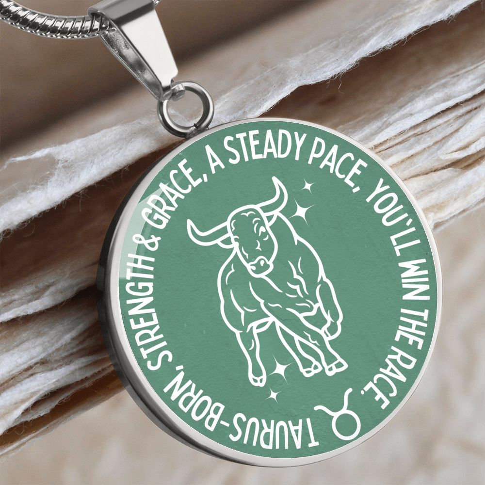 Taurus You'll Win The Race Graphic Necklace