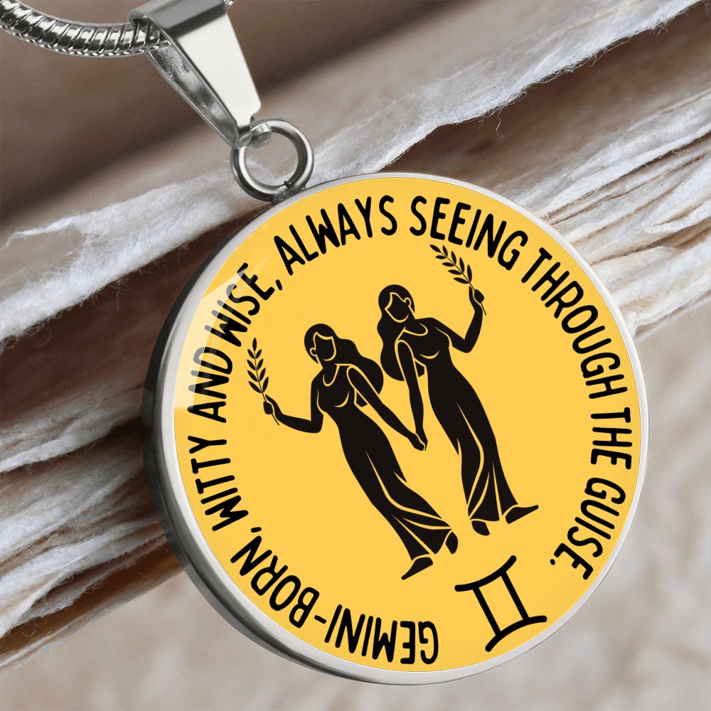 Gemini Witty And Wise Graphic Pendant Necklace
