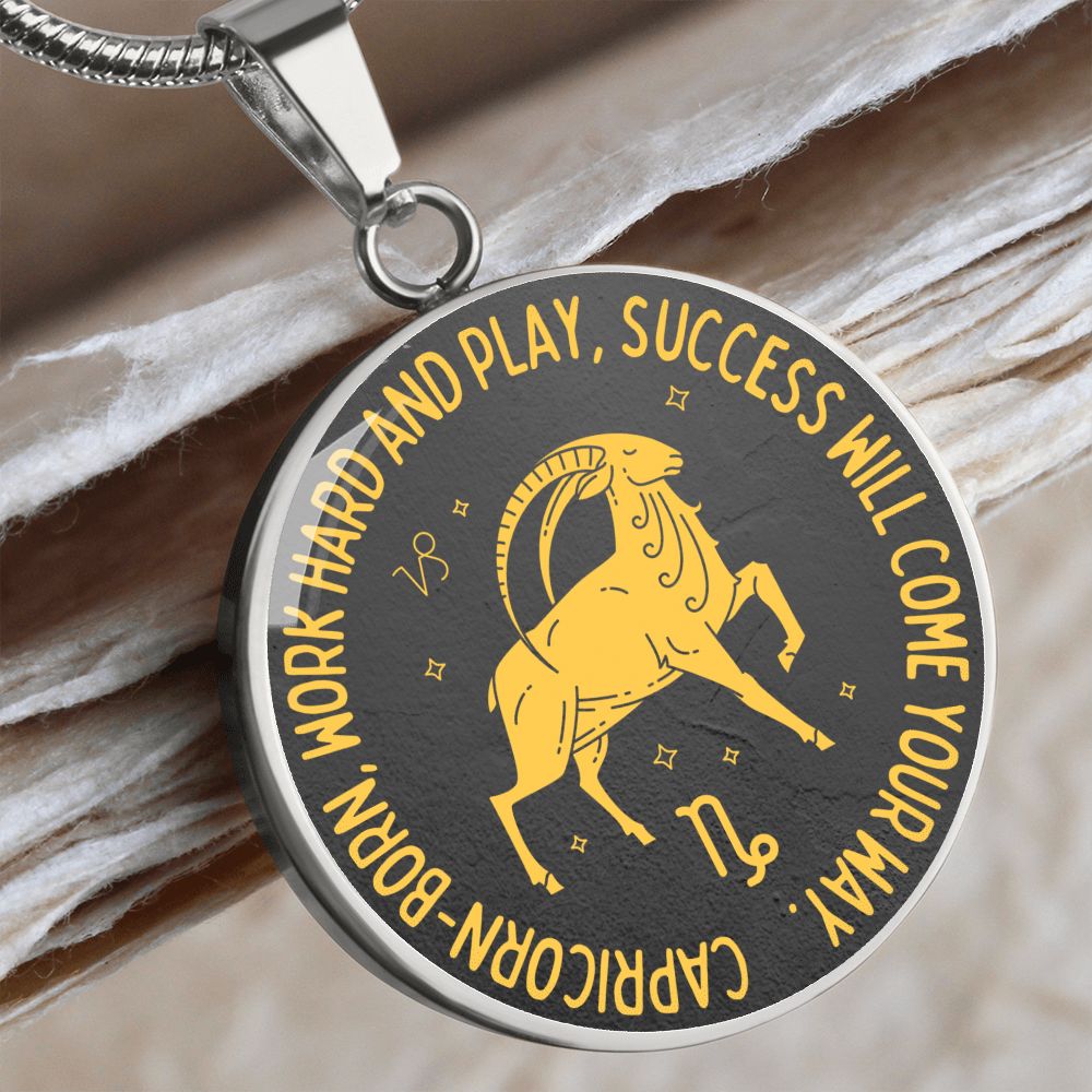 Capricorn Success Will Come Your Way Graphic Pendant Necklace