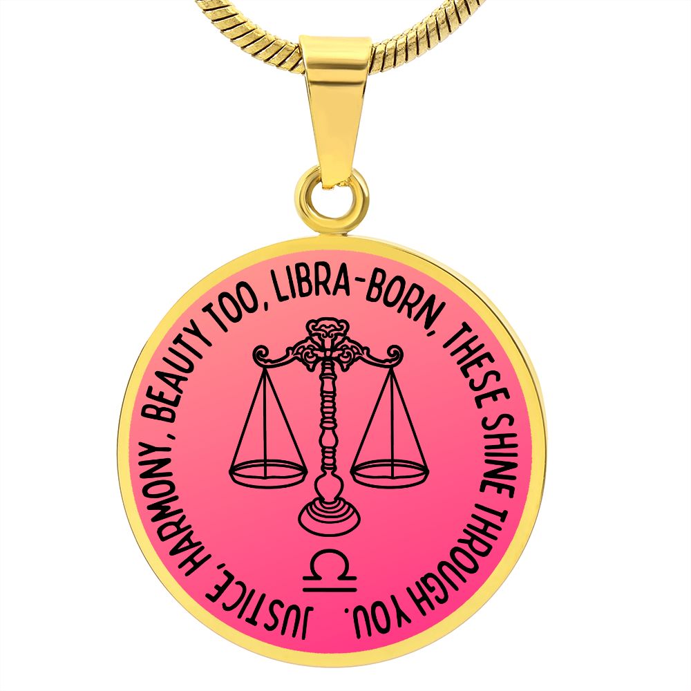 Libra Justice, Harmony, Beauty Too Graphic Pendant Necklace