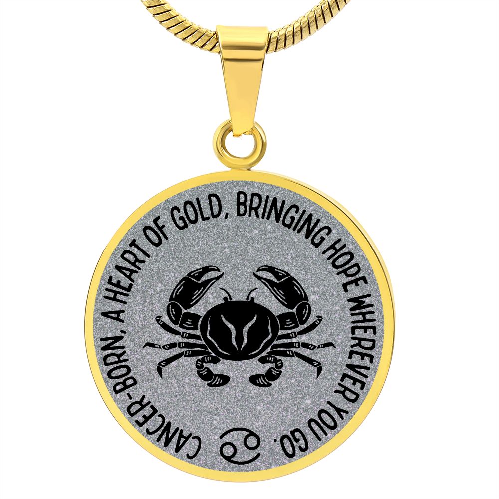 Cancer Heart Of Gold Graphic Pendant Necklace