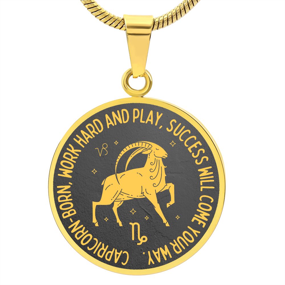 Capricorn Success Will Come Your Way Graphic Pendant Necklace
