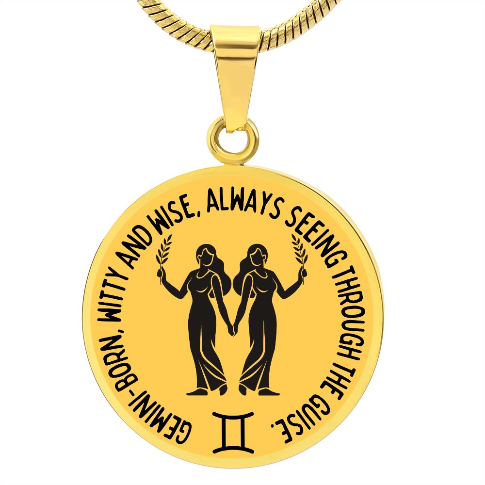 Gemini Witty And Wise Graphic Pendant Necklace