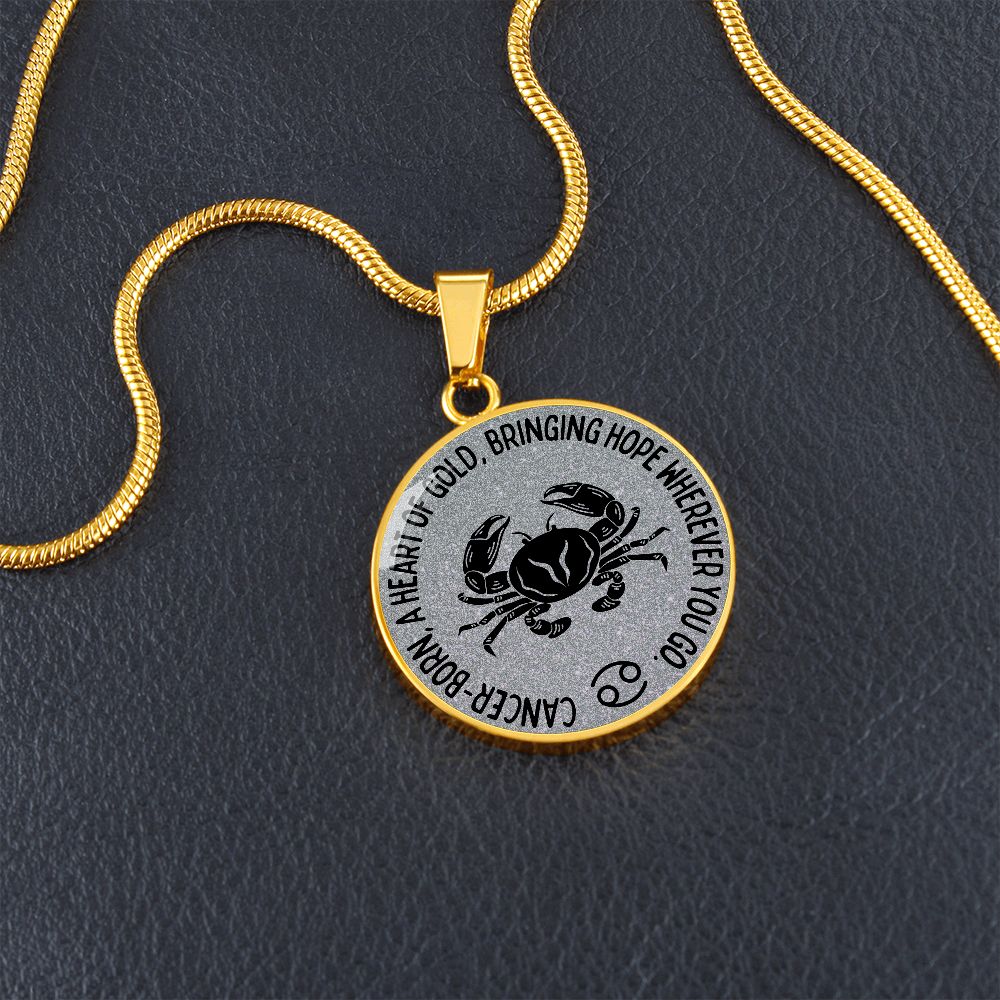Cancer Heart Of Gold Graphic Pendant Necklace