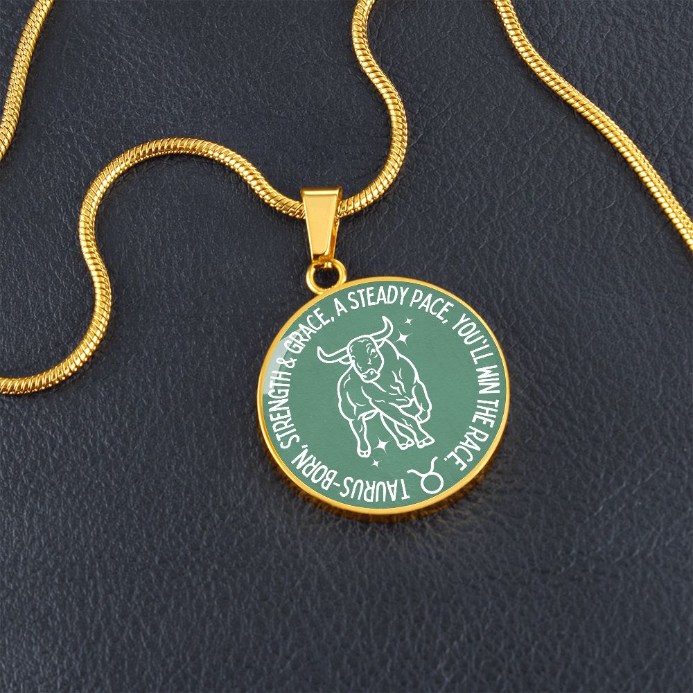 Taurus You'll Win The Race Graphic Necklace