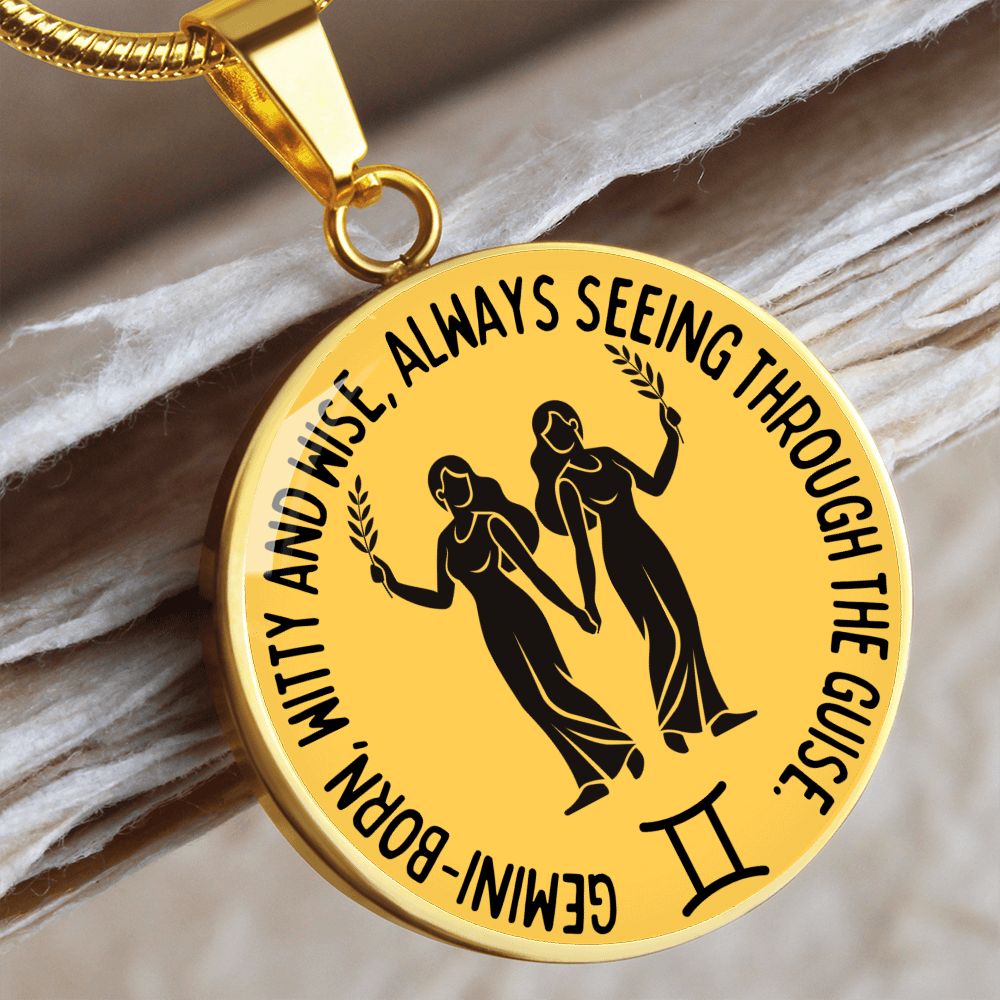 Gemini Witty And Wise Graphic Pendant Necklace