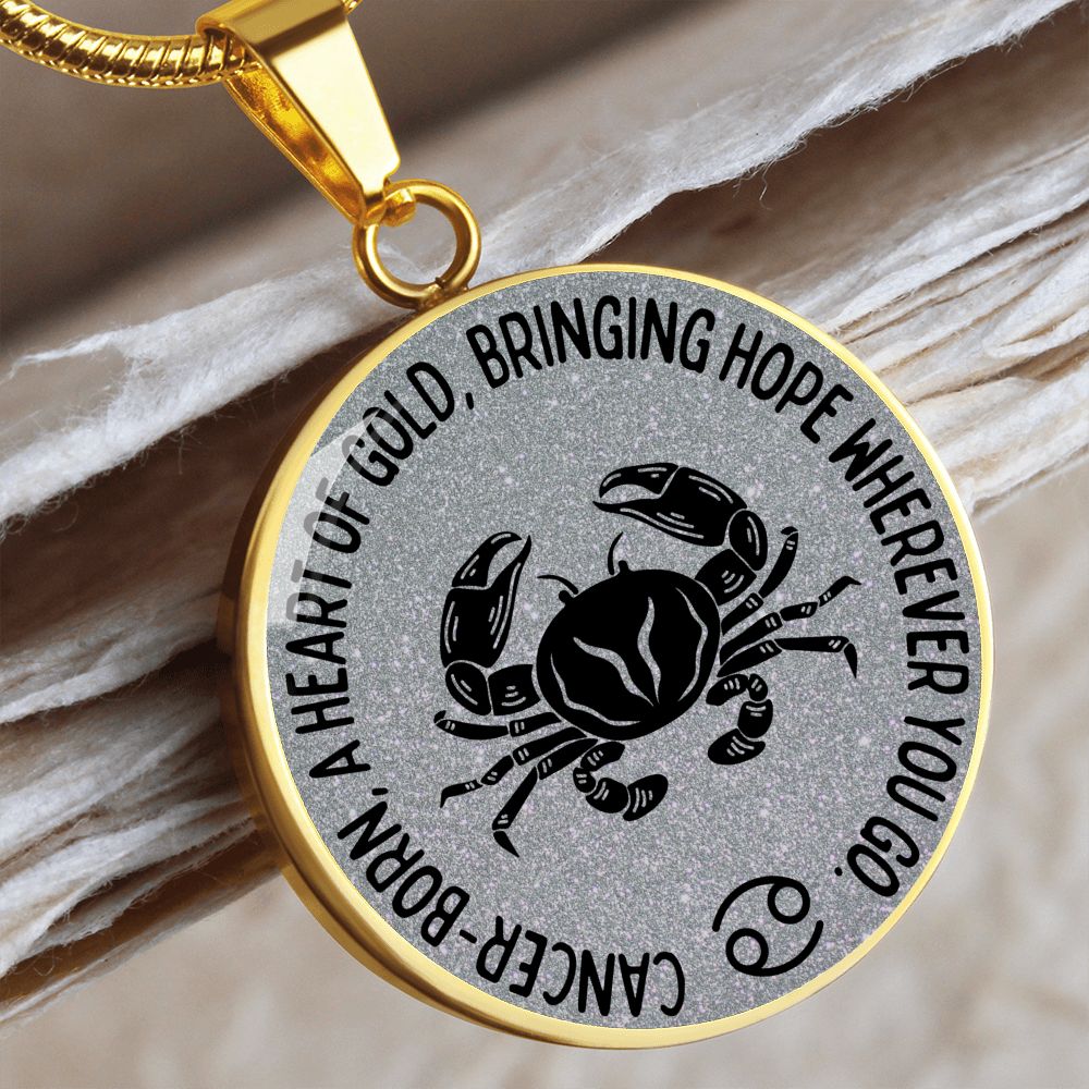 Cancer Heart Of Gold Graphic Pendant Necklace