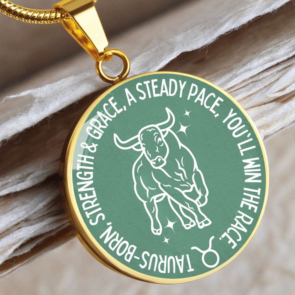 Taurus You'll Win The Race Graphic Necklace