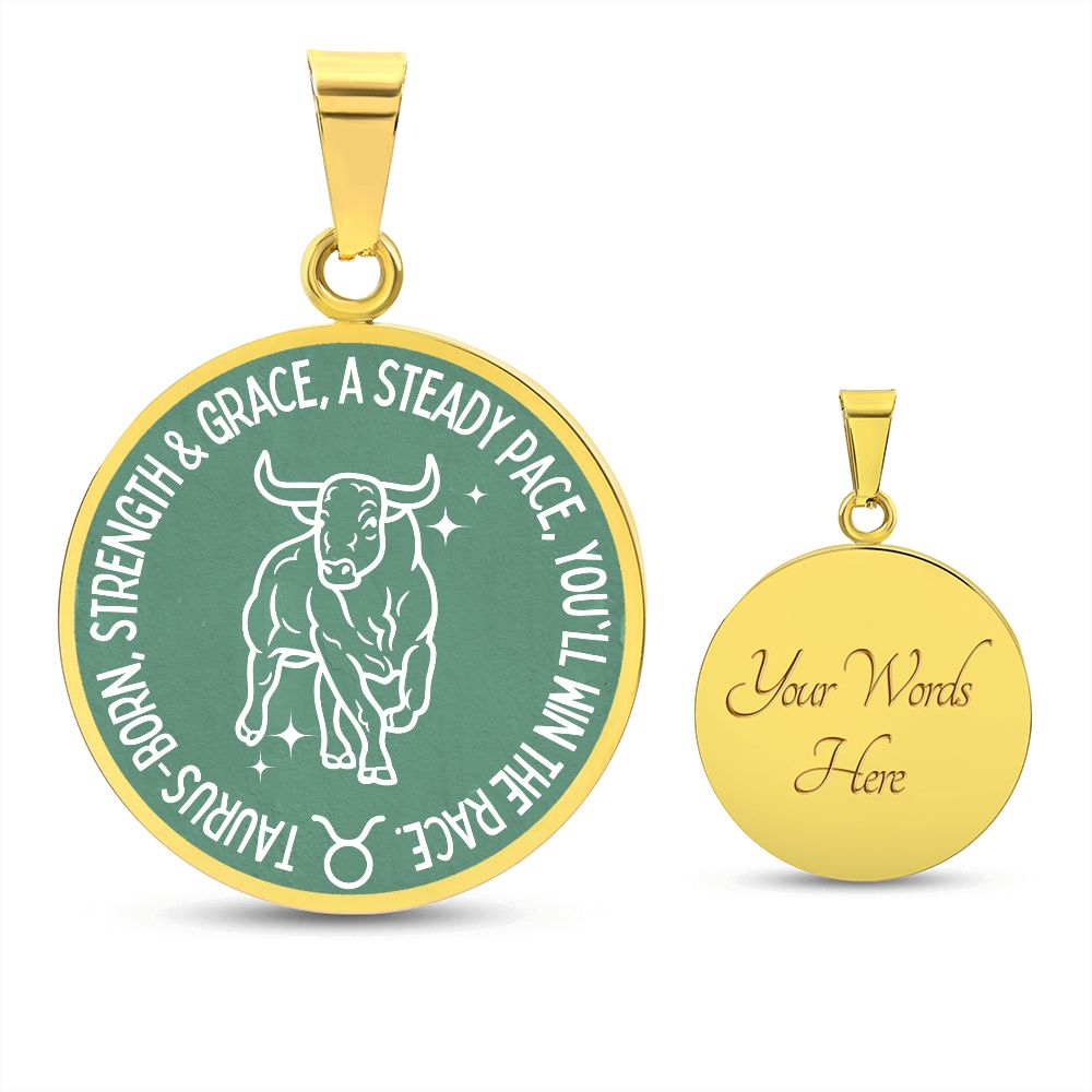 Taurus You'll Win The Race Graphic Necklace
