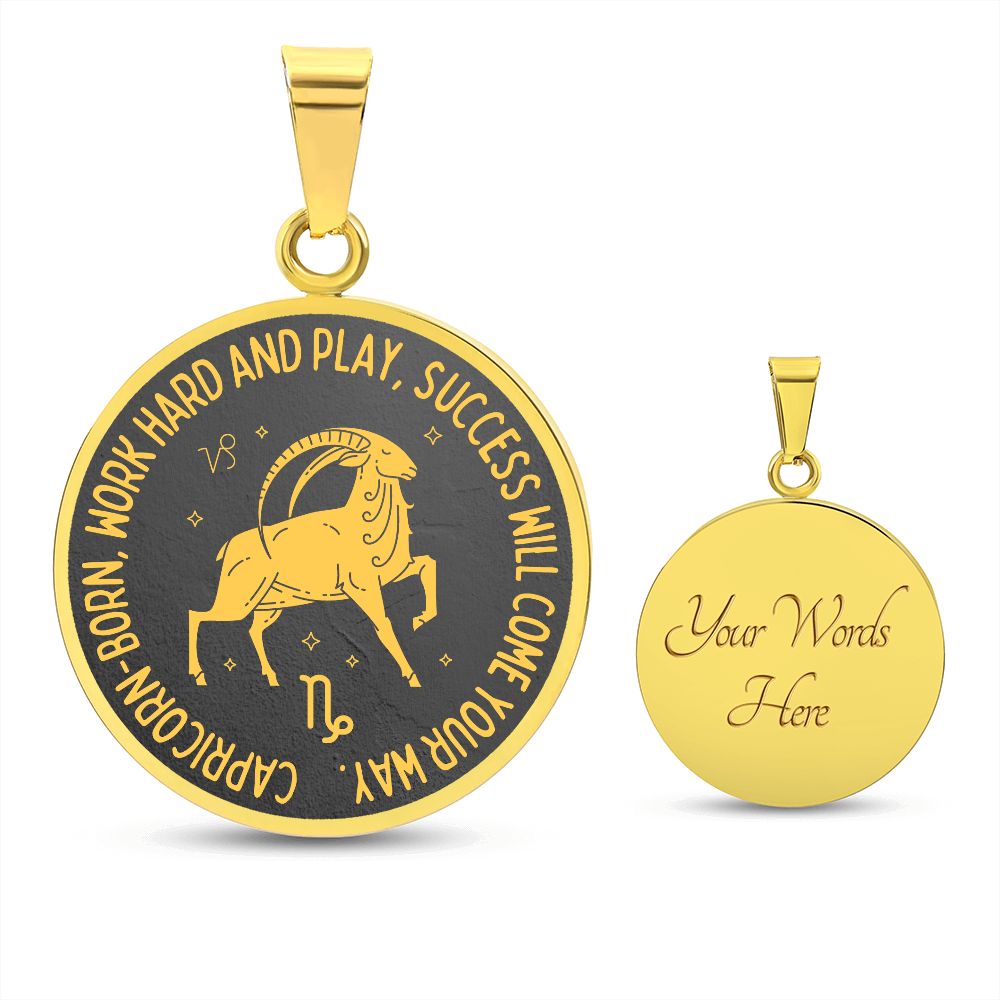Capricorn Success Will Come Your Way Graphic Pendant Necklace