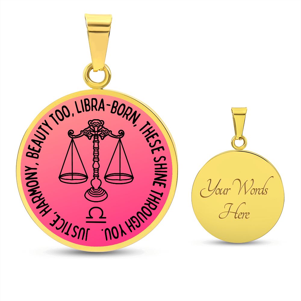 Libra Justice, Harmony, Beauty Too Graphic Pendant Necklace