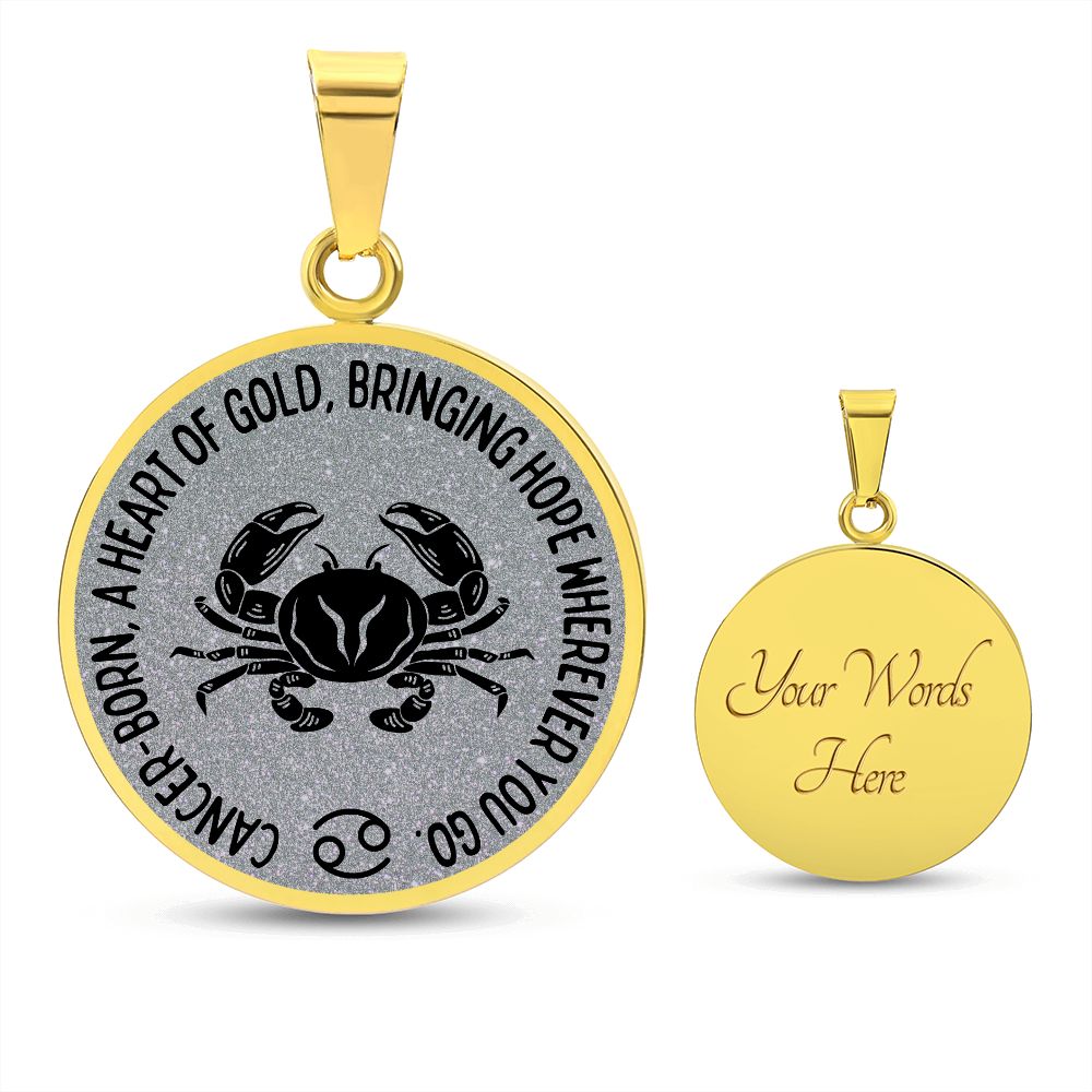 Cancer Heart Of Gold Graphic Pendant Necklace