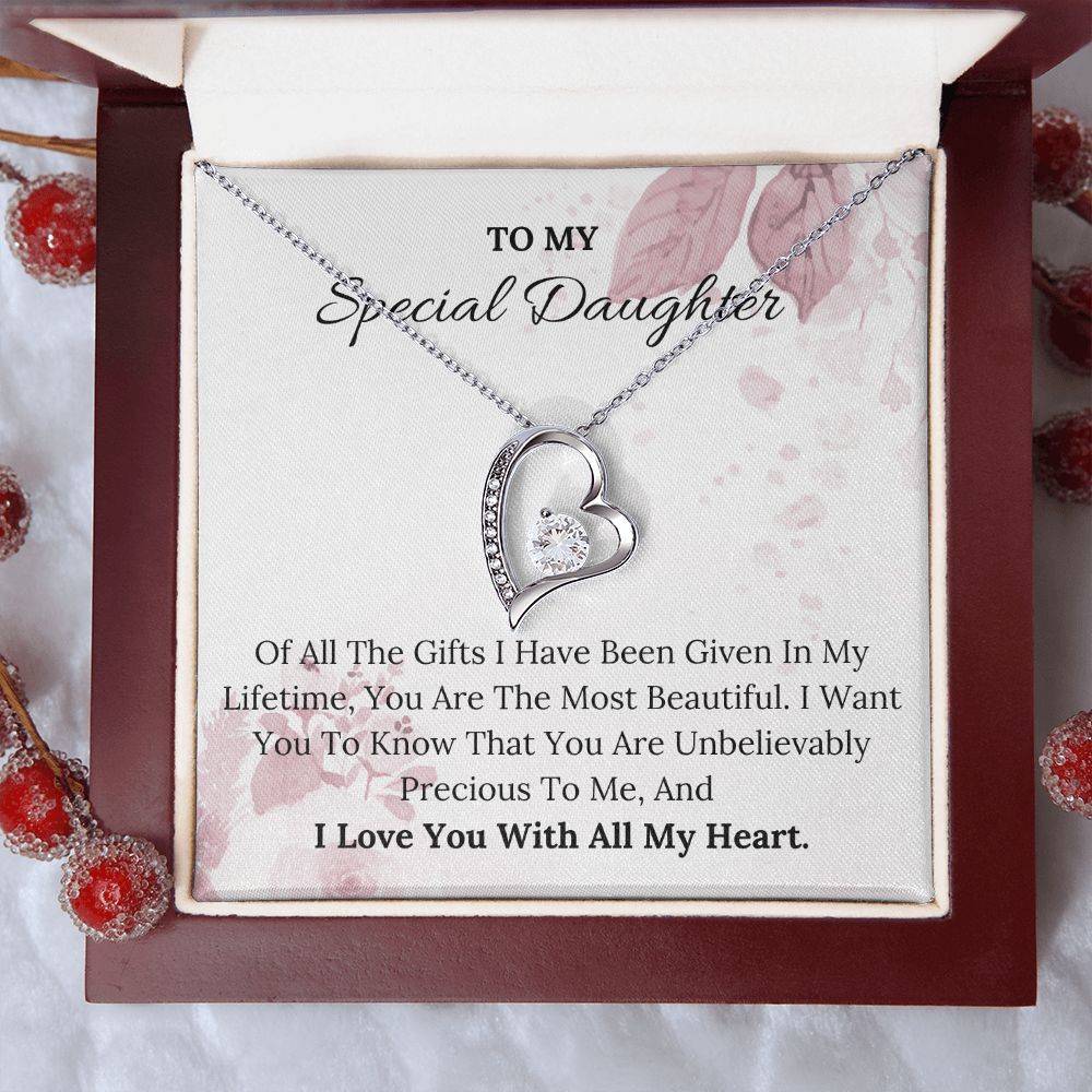 To My Special Daughter - Forever Love Necklace For Daughter
